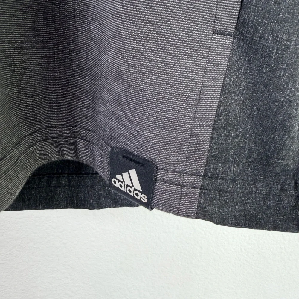 Adidas Climalite Mens Large Short Sleeve Hoodie Gray Heather Activewear